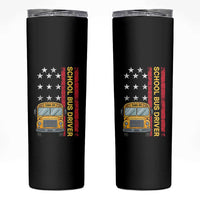 Patriotic School Bus Driver USA American Flag Skinny Tumbler