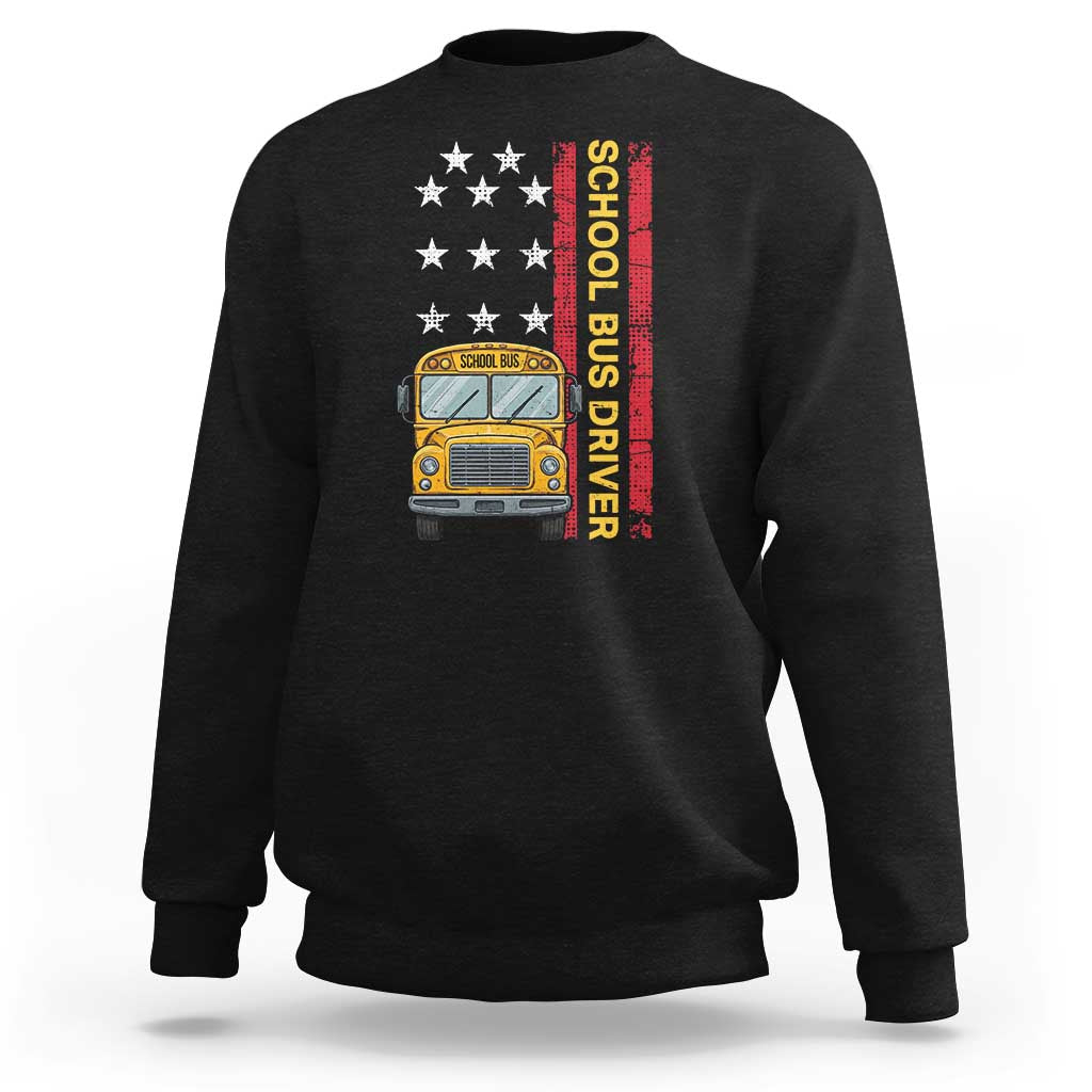 Patriotic School Bus Driver USA American Flag Sweatshirt
