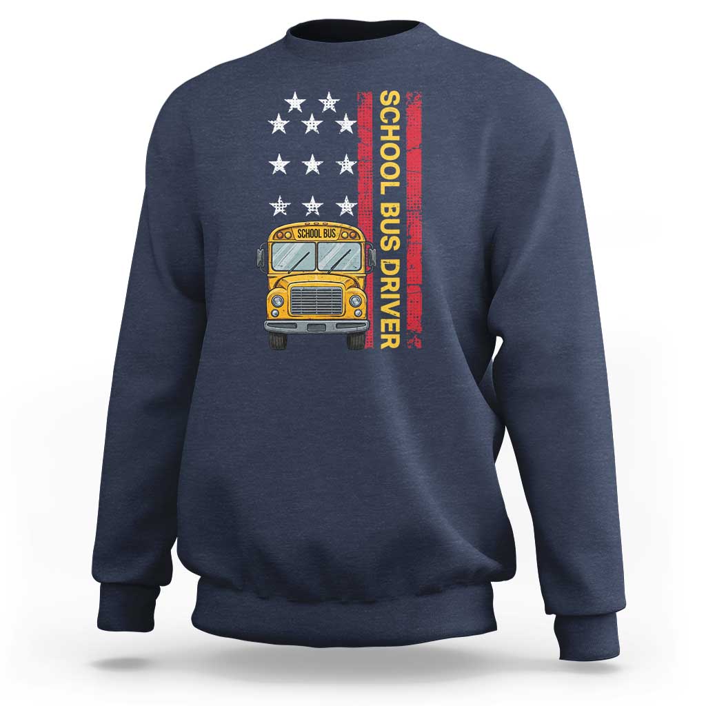 Patriotic School Bus Driver USA American Flag Sweatshirt