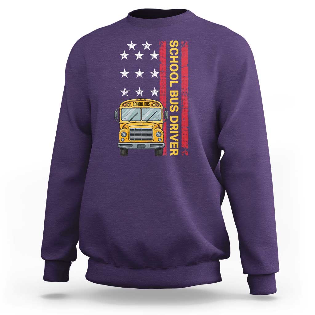 Patriotic School Bus Driver USA American Flag Sweatshirt