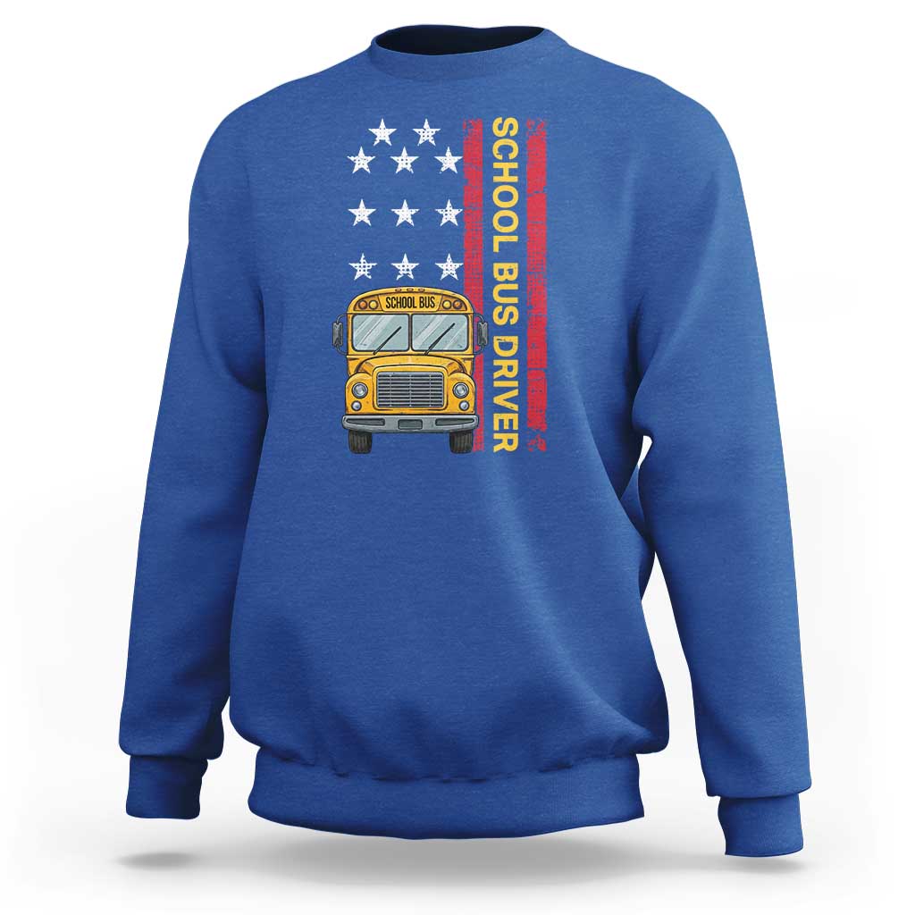 Patriotic School Bus Driver USA American Flag Sweatshirt