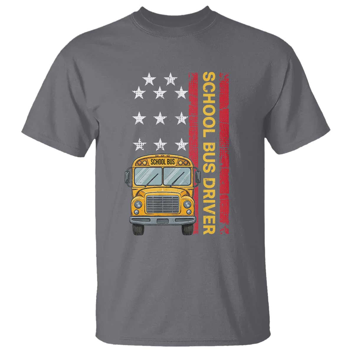 Patriotic School Bus Driver USA American Flag T Shirt