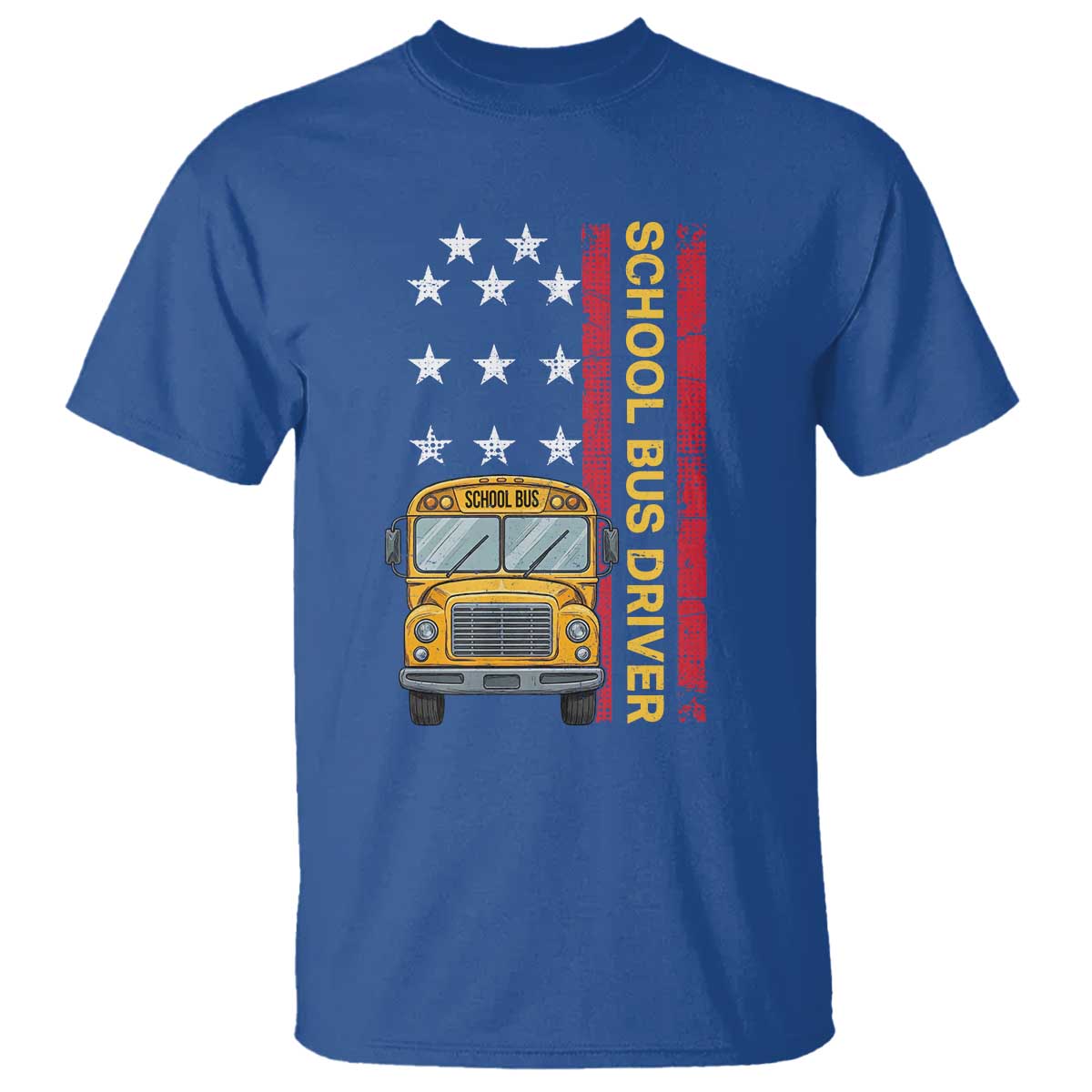 Patriotic School Bus Driver USA American Flag T Shirt
