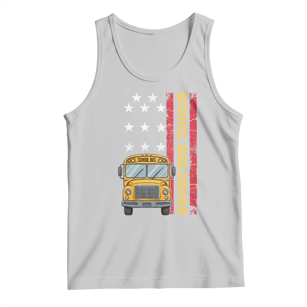 Patriotic School Bus Driver USA American Flag Tank Top
