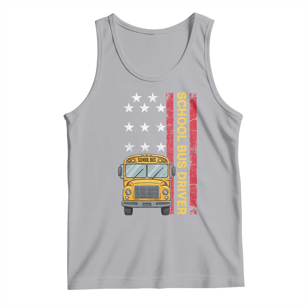 Patriotic School Bus Driver USA American Flag Tank Top