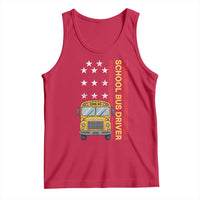 Patriotic School Bus Driver USA American Flag Tank Top