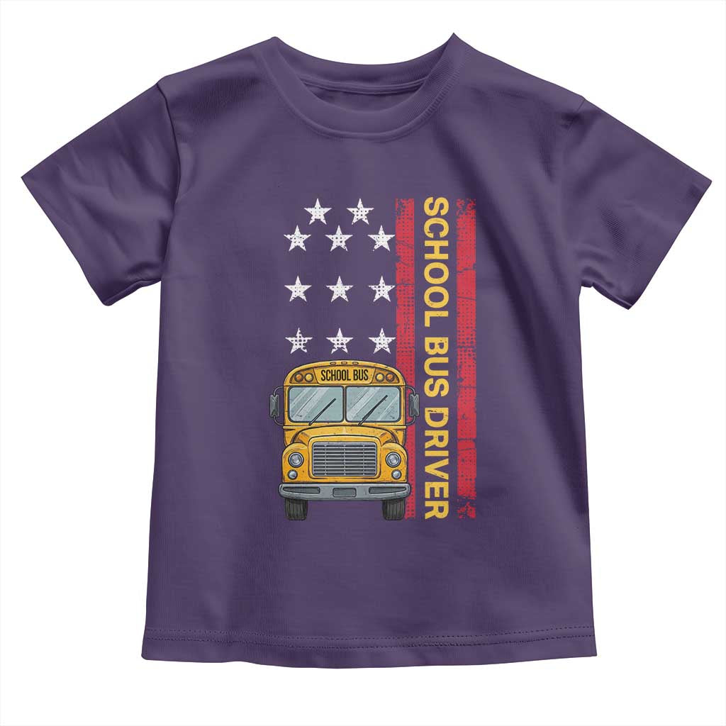 Patriotic School Bus Driver USA American Flag Toddler T Shirt