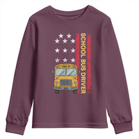 Patriotic School Bus Driver USA American Flag Youth Sweatshirt