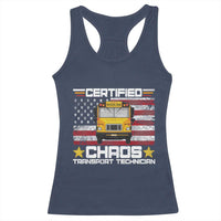 Certified Chaos Transport Technician Racerback Tank Top Patriotic School Bus Driver USA American Flag