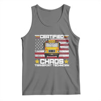 Certified Chaos Transport Technician Tank Top Patriotic School Bus Driver USA American Flag
