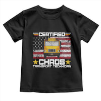 Certified Chaos Transport Technician Toddler T Shirt Patriotic School Bus Driver USA American Flag
