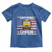 Certified Chaos Transport Technician Toddler T Shirt Patriotic School Bus Driver USA American Flag