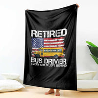 Retired School Bus Driver Throw Blanket Patriotic USA American Flag