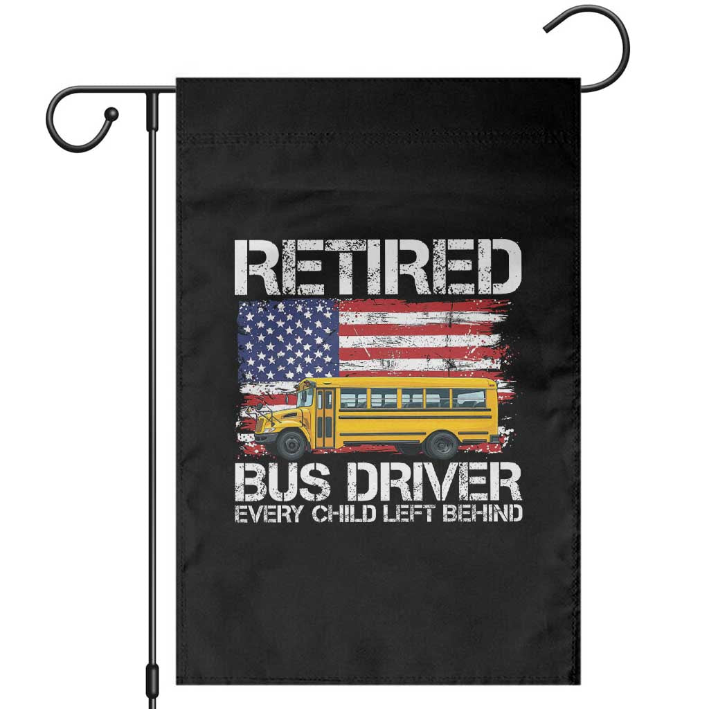 Retired School Bus Driver Garden Flag Patriotic USA American Flag