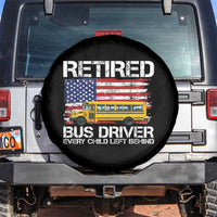 Retired School Bus Driver Spare Tire Cover Patriotic USA American Flag