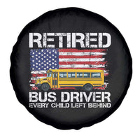 Retired School Bus Driver Spare Tire Cover Patriotic USA American Flag