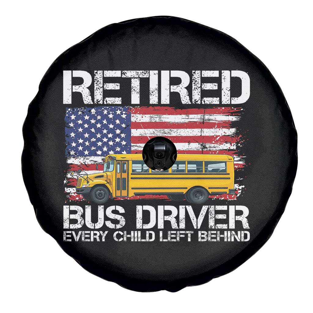 Retired School Bus Driver Spare Tire Cover Patriotic USA American Flag