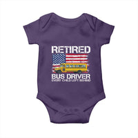 Retired School Bus Driver Baby Onesie Patriotic USA American Flag