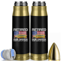 Retired School Bus Driver Bullet Tumbler Patriotic USA American Flag