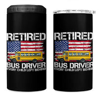 Retired School Bus Driver 4 in 1 Can Cooler Tumbler Patriotic USA American Flag