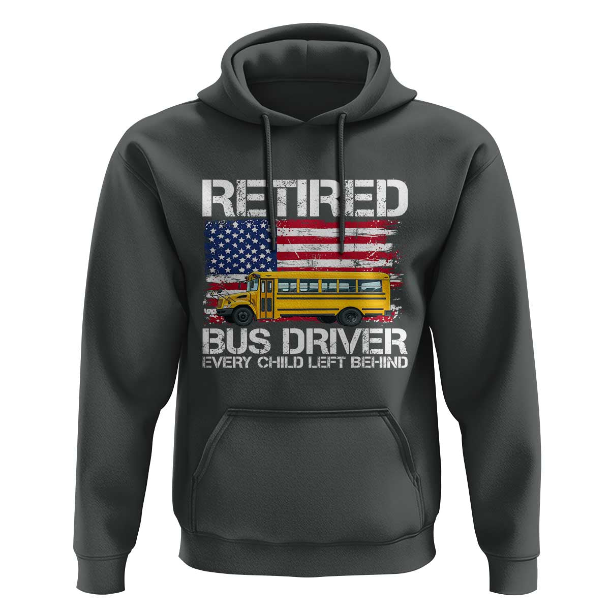 Retired School Bus Driver Hoodie Patriotic USA American Flag