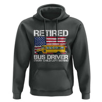 Retired School Bus Driver Hoodie Patriotic USA American Flag