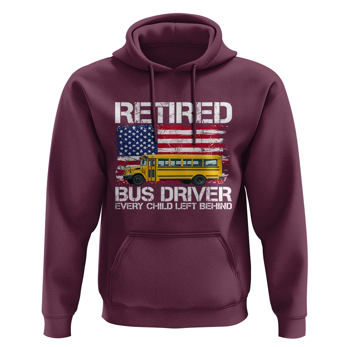 Retired School Bus Driver Hoodie Patriotic USA American Flag