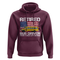Retired School Bus Driver Hoodie Patriotic USA American Flag