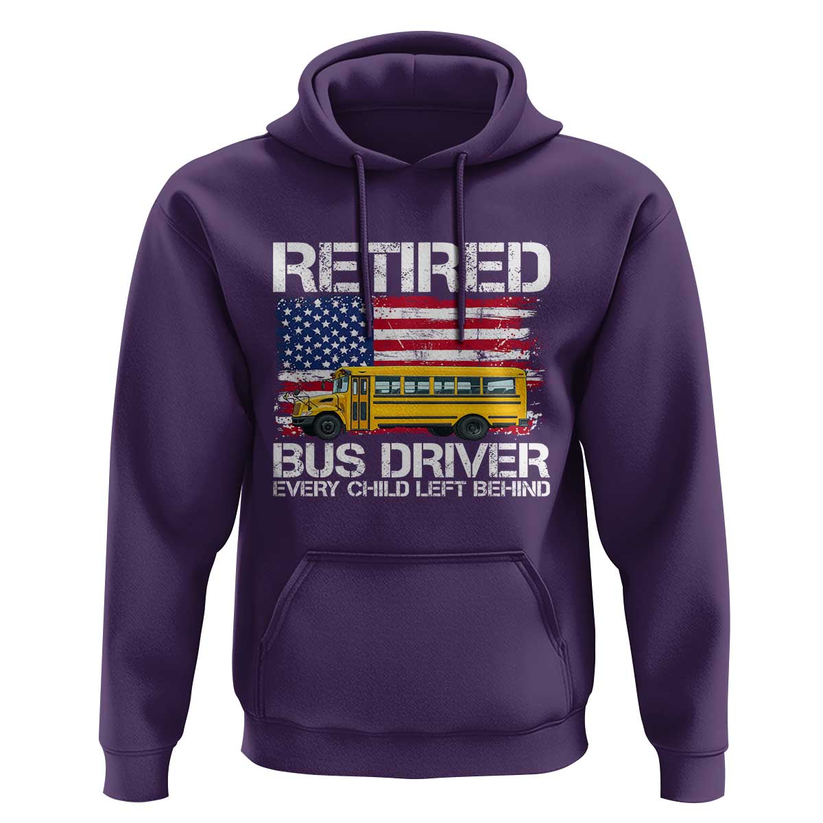 Retired School Bus Driver Hoodie Patriotic USA American Flag