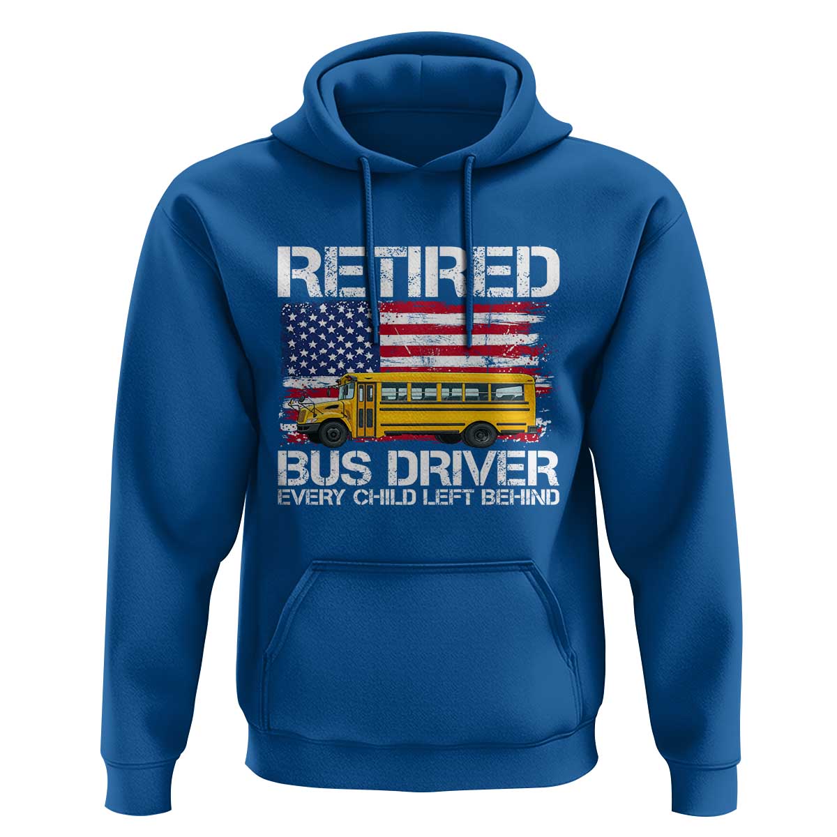 Retired School Bus Driver Hoodie Patriotic USA American Flag