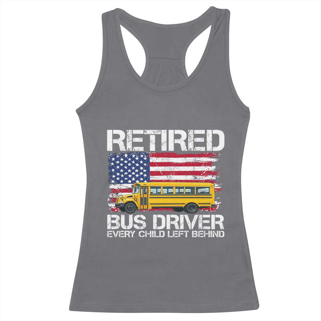 Retired School Bus Driver Racerback Tank Top Patriotic USA American Flag