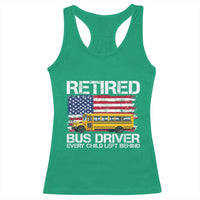 Retired School Bus Driver Racerback Tank Top Patriotic USA American Flag