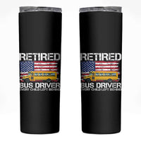 Retired School Bus Driver Skinny Tumbler Patriotic USA American Flag