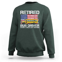 Retired School Bus Driver Sweatshirt Patriotic USA American Flag