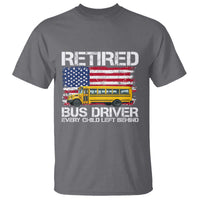 Retired School Bus Driver T Shirt Patriotic USA American Flag