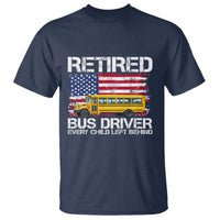 Retired School Bus Driver T Shirt Patriotic USA American Flag