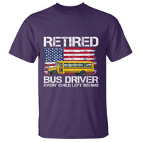 Retired School Bus Driver T Shirt Patriotic USA American Flag