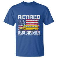 Retired School Bus Driver T Shirt Patriotic USA American Flag