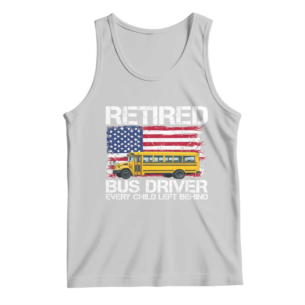 Retired School Bus Driver Tank Top Patriotic USA American Flag
