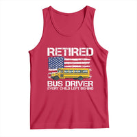 Retired School Bus Driver Tank Top Patriotic USA American Flag
