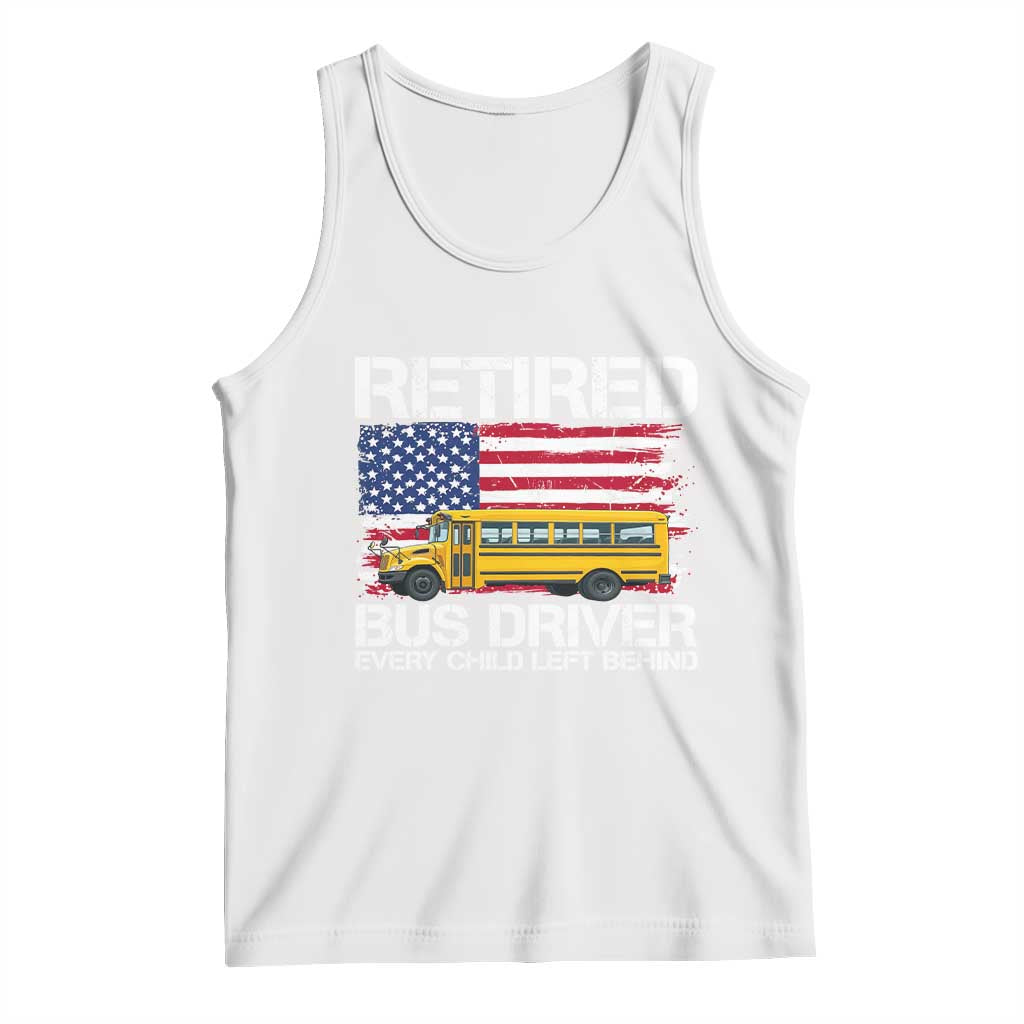 Retired School Bus Driver Tank Top Patriotic USA American Flag