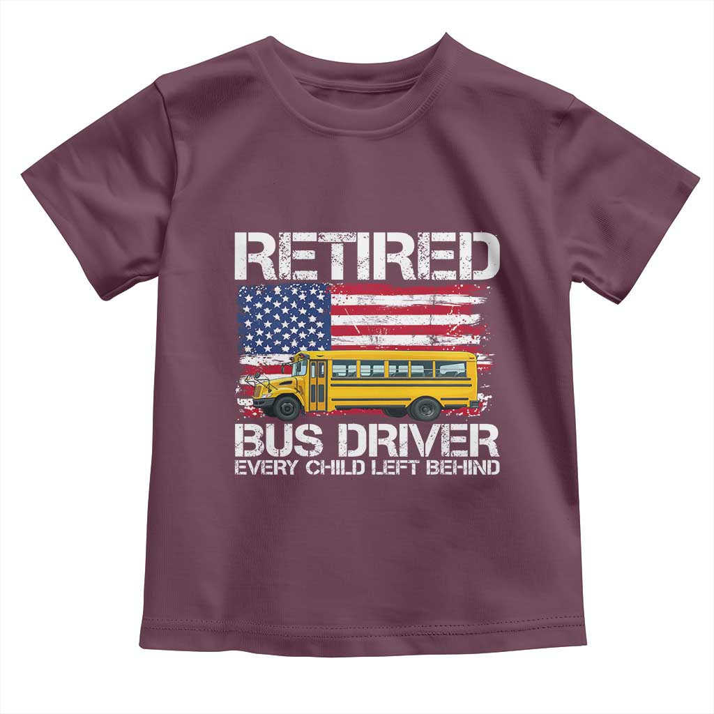 Retired School Bus Driver Toddler T Shirt Patriotic USA American Flag