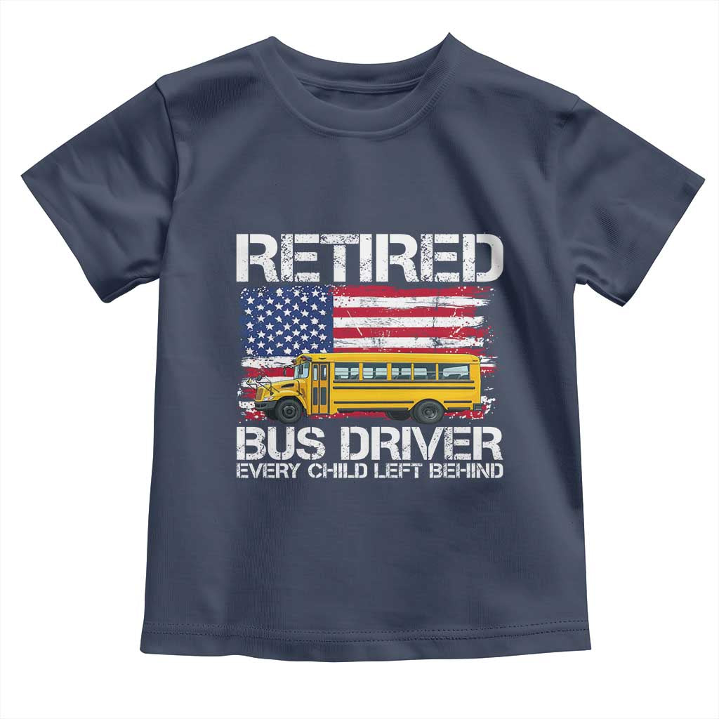 Retired School Bus Driver Toddler T Shirt Patriotic USA American Flag