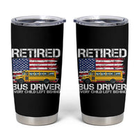 Retired School Bus Driver Tumbler Cup Patriotic USA American Flag
