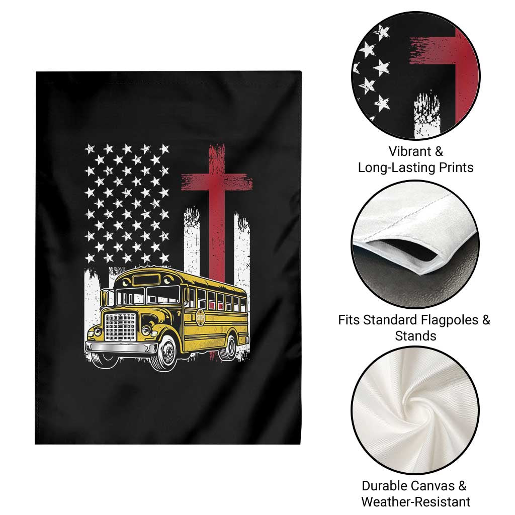 Bus Driver Patriotic Christian USA Flag Garden Flag School Bus Driver
