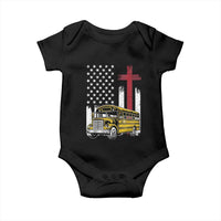 Bus Driver Patriotic Christian USA Flag Baby Onesie School Bus Driver