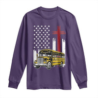 Bus Driver Patriotic Christian USA Flag Long Sleeve Shirt School Bus Driver