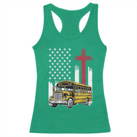 Bus Driver Patriotic Christian USA Flag Racerback Tank Top School Bus Driver
