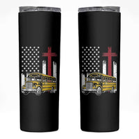 Bus Driver Patriotic Christian USA Flag Skinny Tumbler School Bus Driver