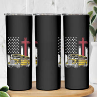 Bus Driver Patriotic Christian USA Flag Skinny Tumbler School Bus Driver